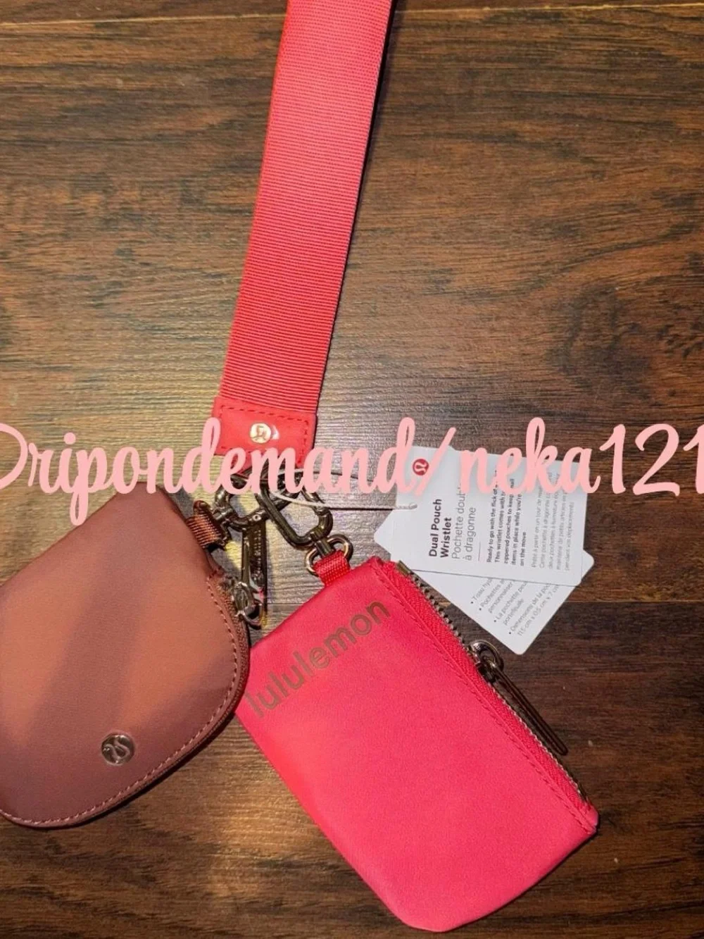 Lululemon Dual Pouch Wristlet- Ancient Copper/Glaze Pink
